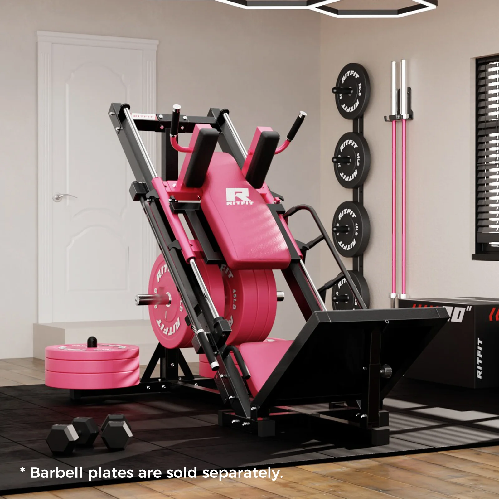 RitFit BLP01 45 Degree 3-In-1 Leg Press Hack Squat and Calf Raise Machine - Image 8