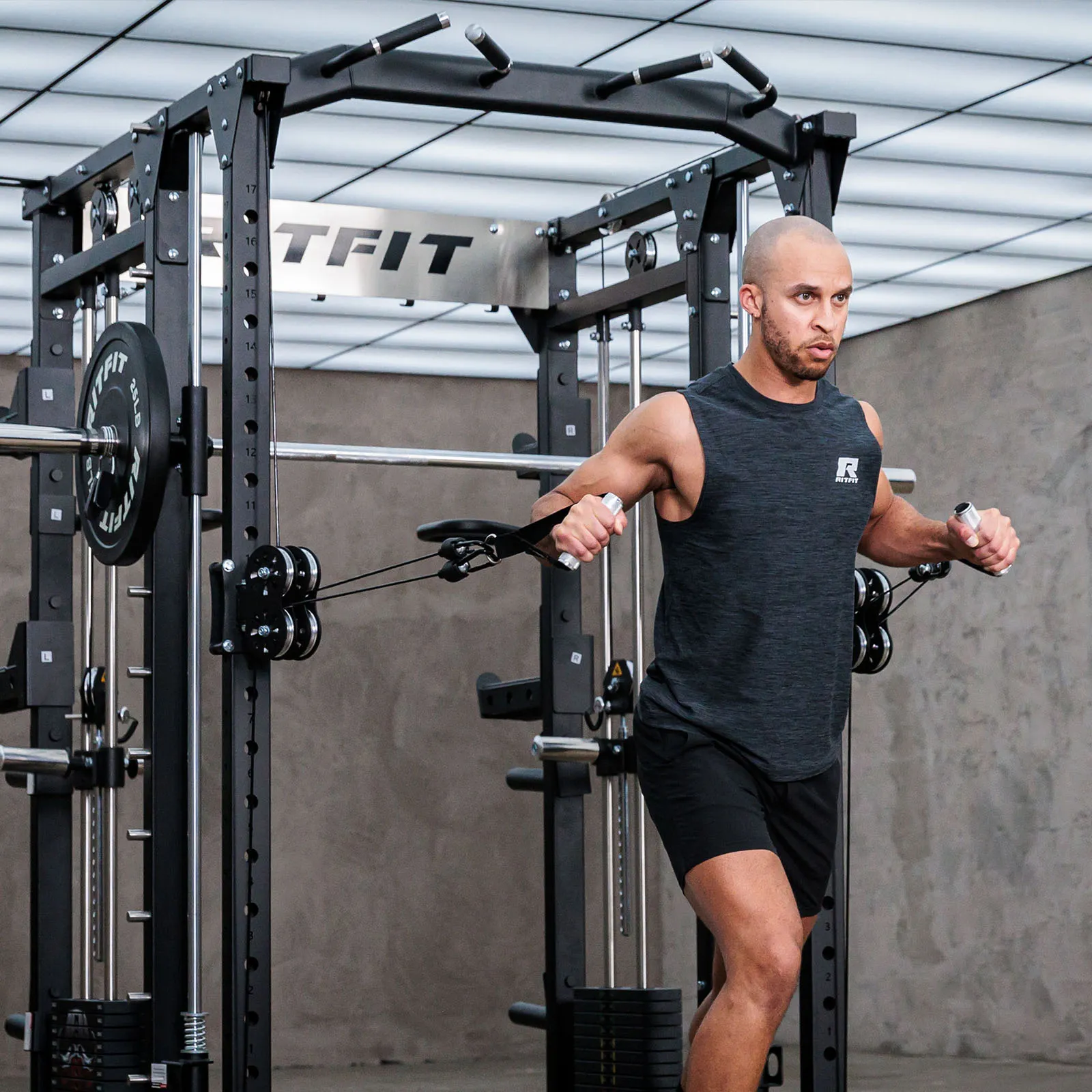 RitFit Buffalo Wild Smith Machine with Adjustable Dual Cable System - Image 3