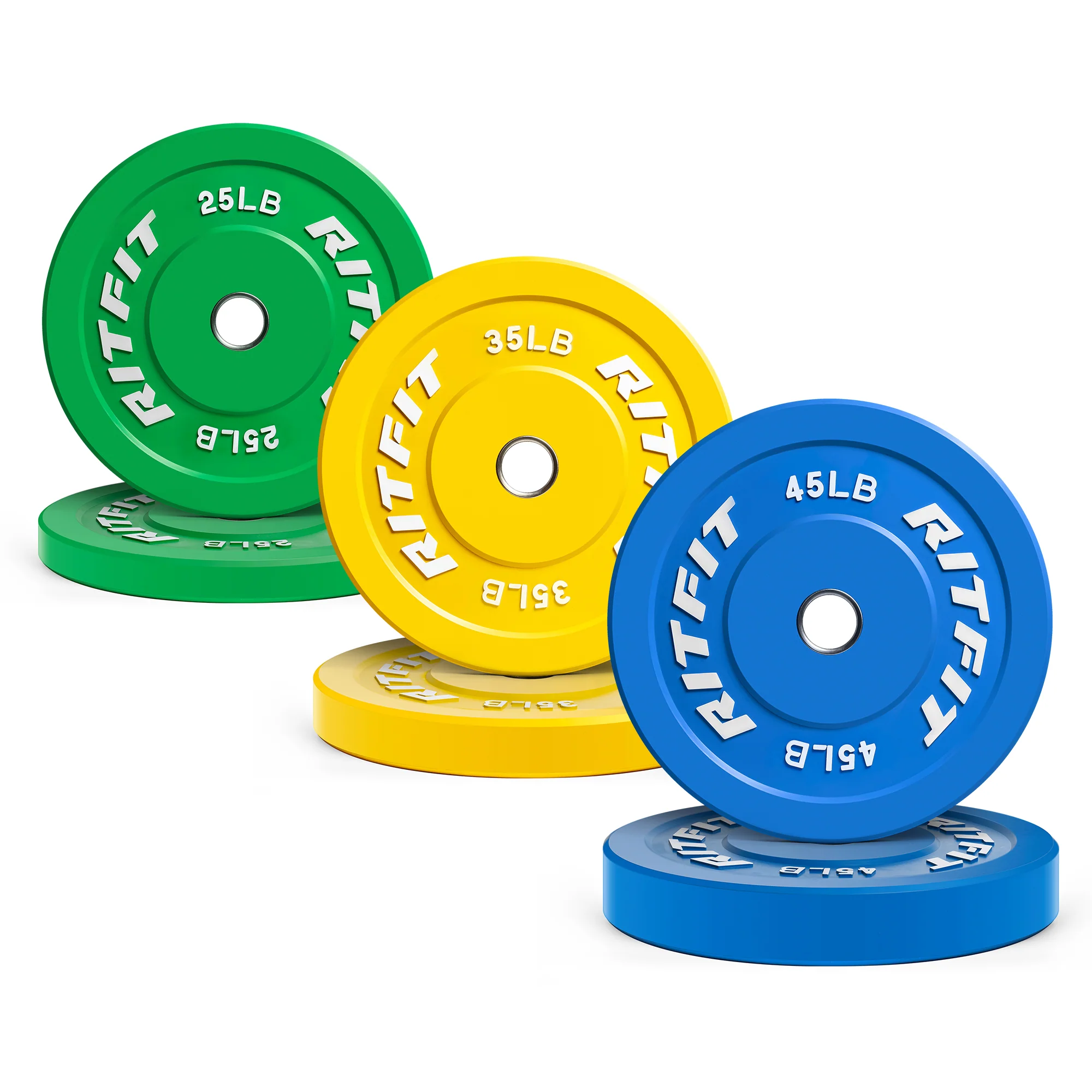 RitFit Color Olympic Bumper Weight Plates - 2-Inch - Image 15