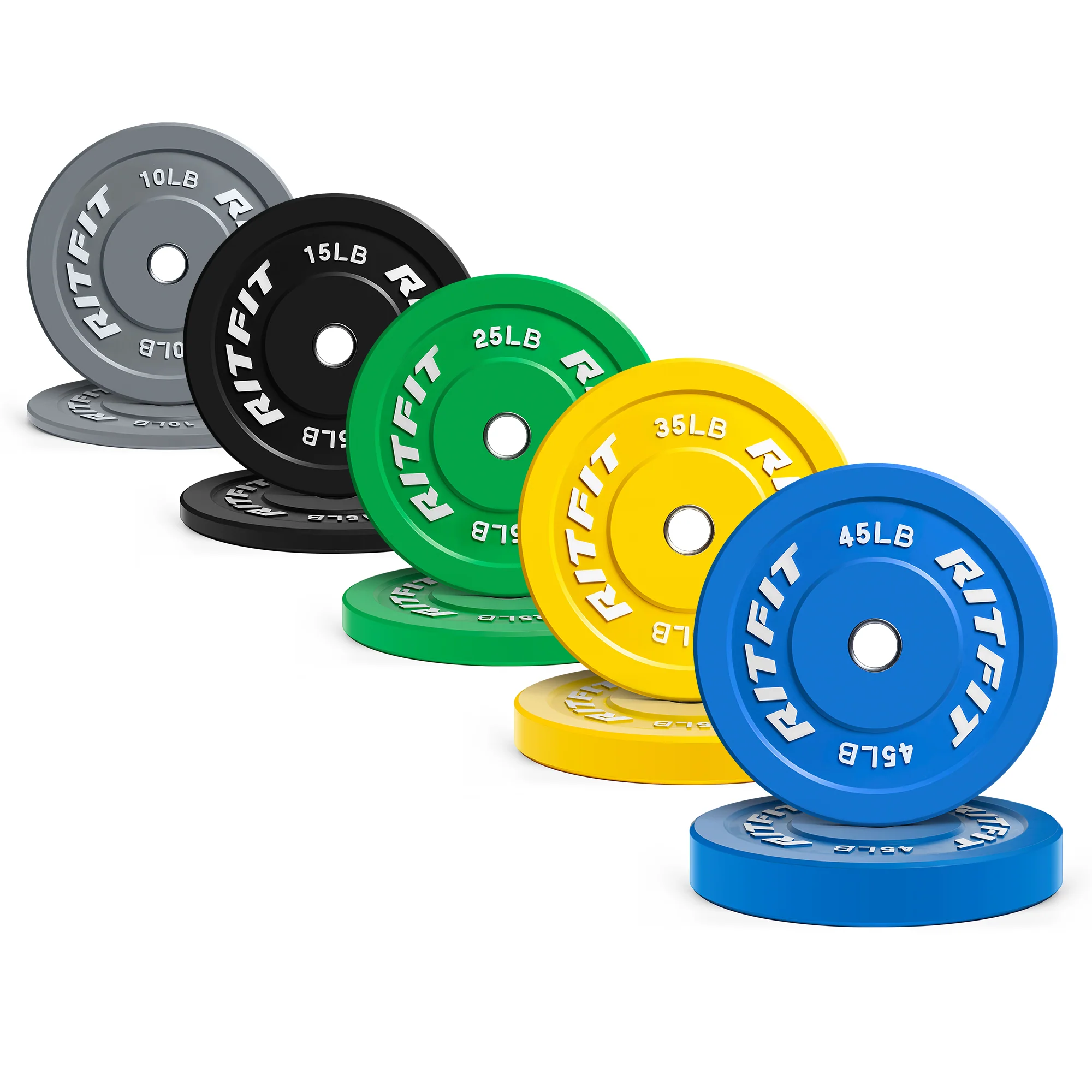 RitFit Color Olympic Bumper Weight Plates - 2-Inch - Image 16