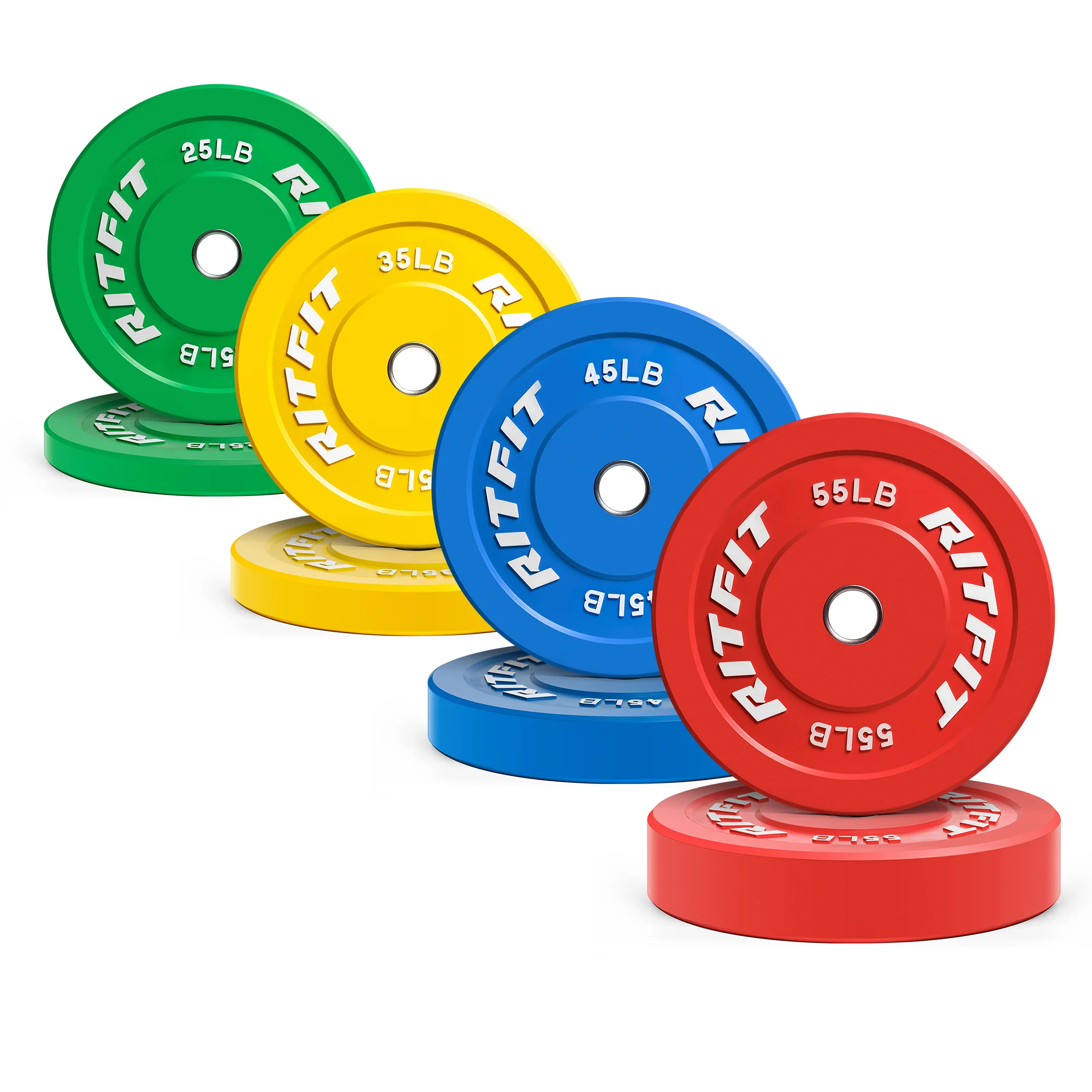 RitFit Color Olympic Bumper Weight Plates - 2-Inch - Image 17