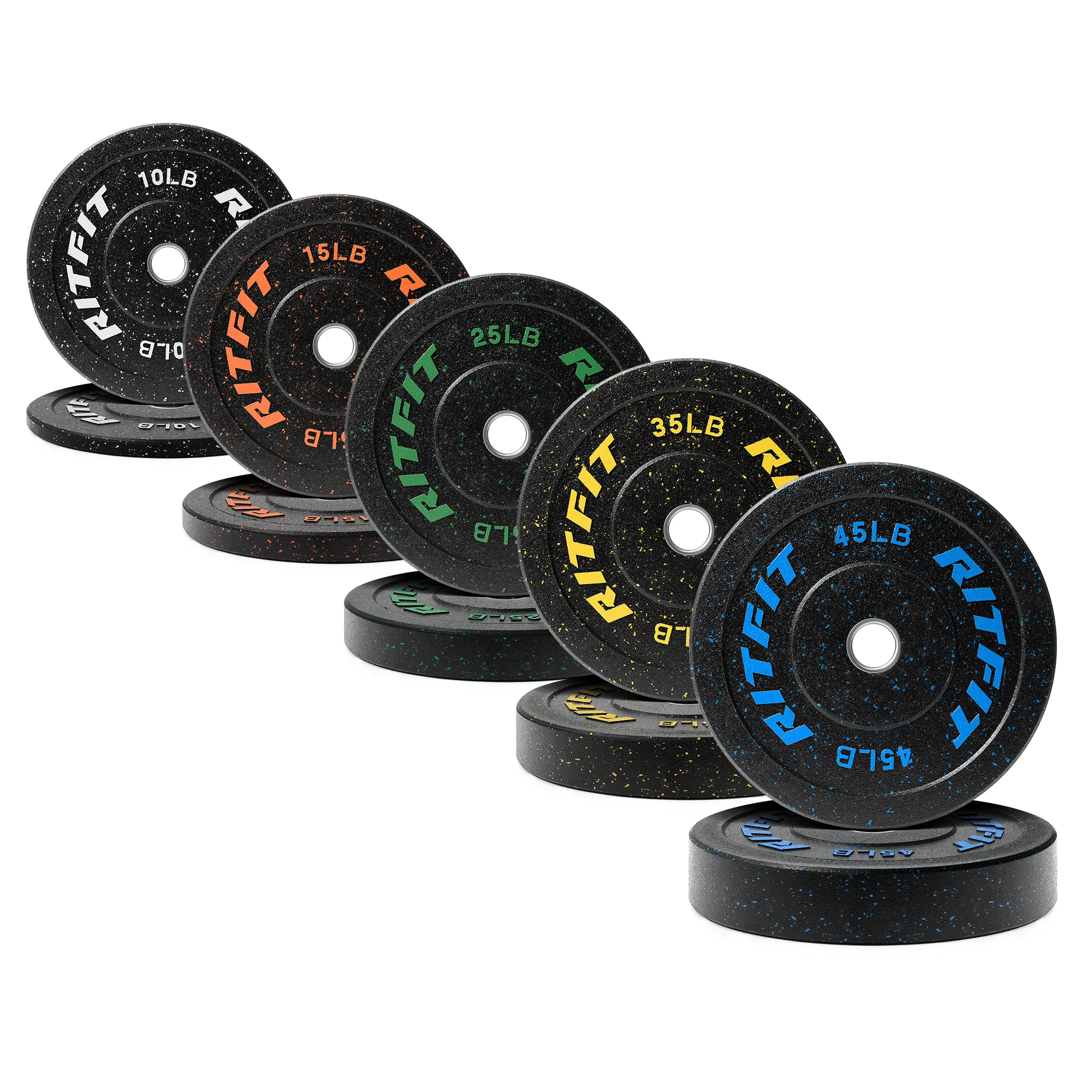 RitFit Fleck Olympic Bumper Weight Plates - 2-Inch - Image 23