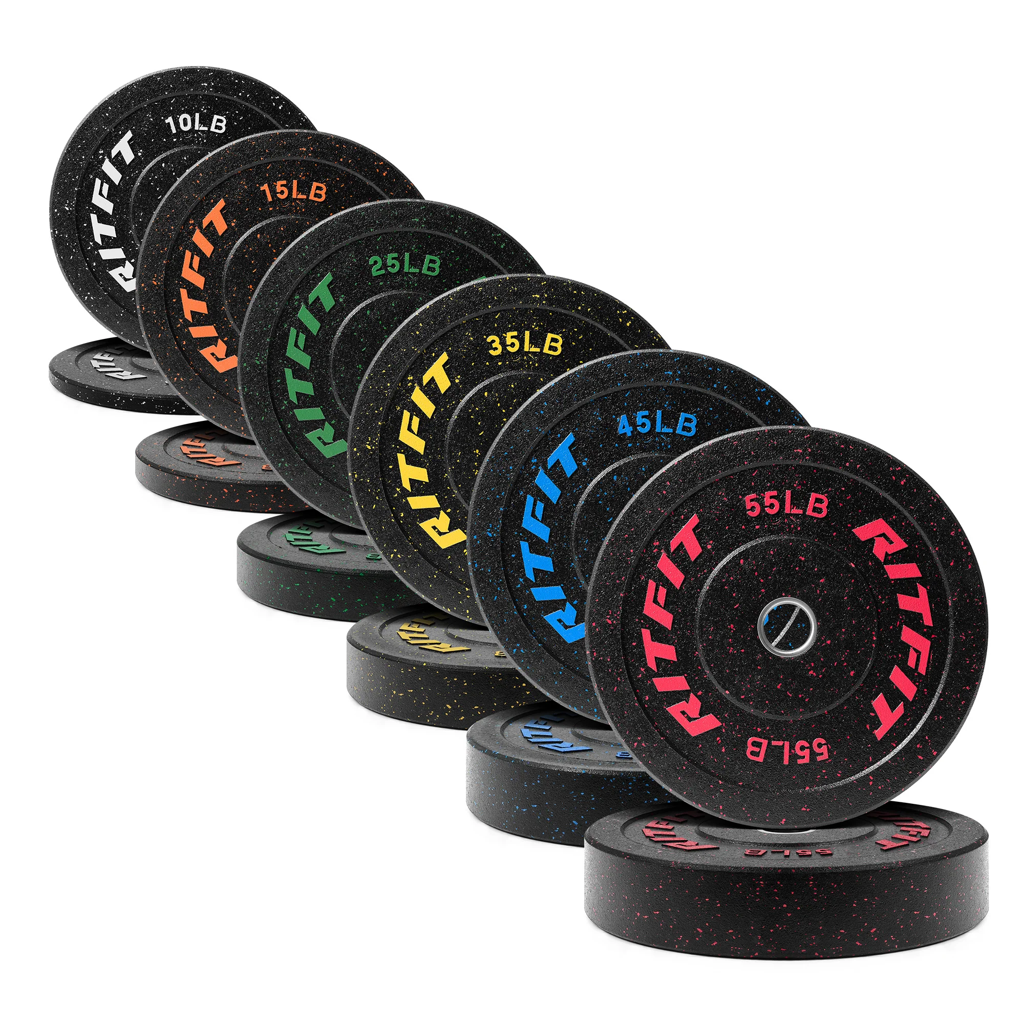 RitFit Fleck Olympic Bumper Weight Plates - 2-Inch - Image 25