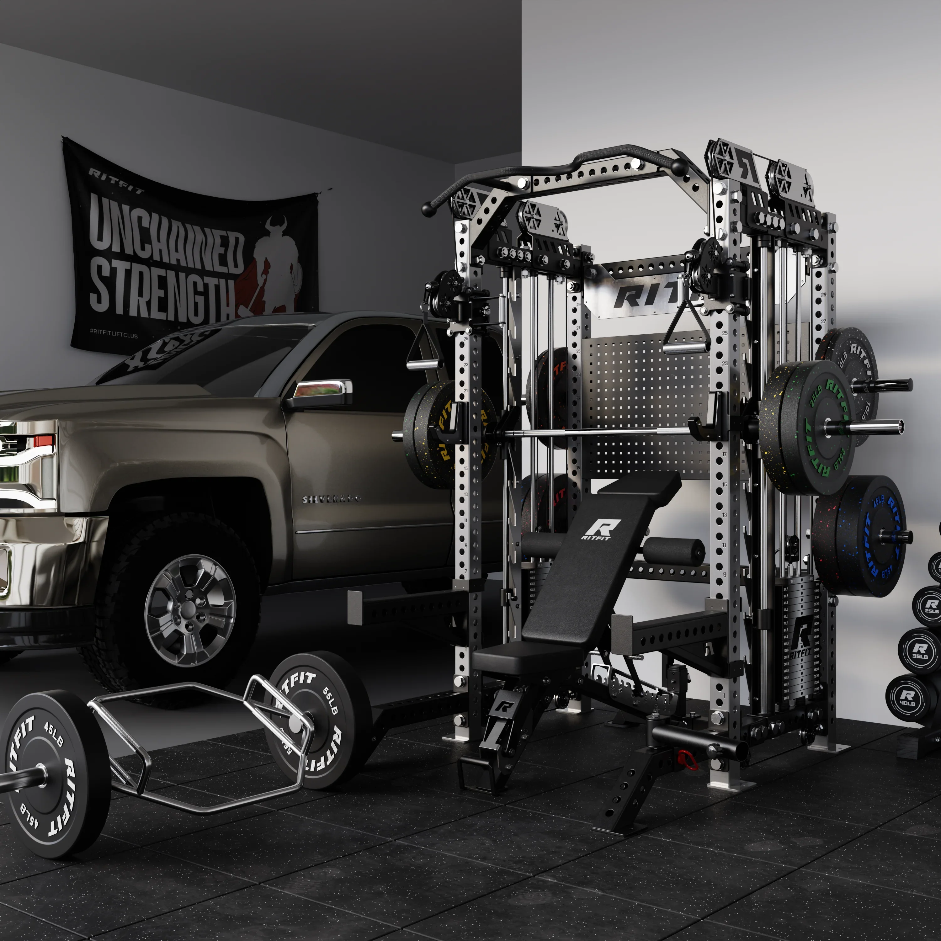 RitFit M3 Home Gym Smith Machine with Cable Crossover - Image 10