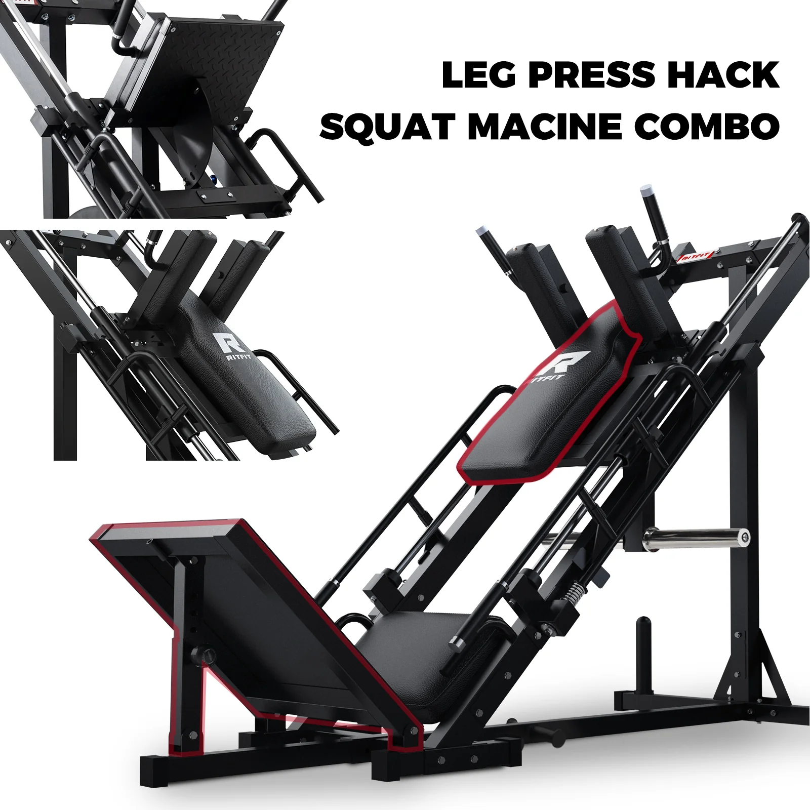 RitFit BLP01 45 Degree 3-In-1 Leg Press Hack Squat and Calf Raise Machine - Image 4