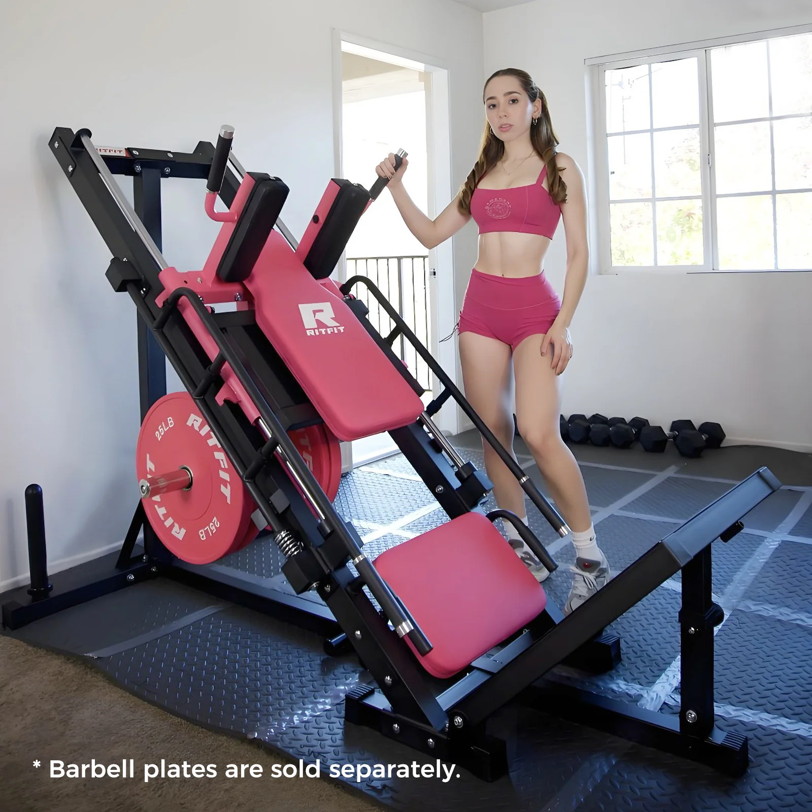 RitFit BLP01 45 Degree 3-In-1 Leg Press Hack Squat and Calf Raise Machine - Image 7